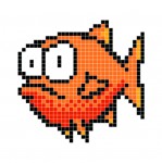 pixel red fish